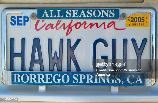 Hawk Plate 42 License Plate Guy Photos & High Res Pictures - Getty Images