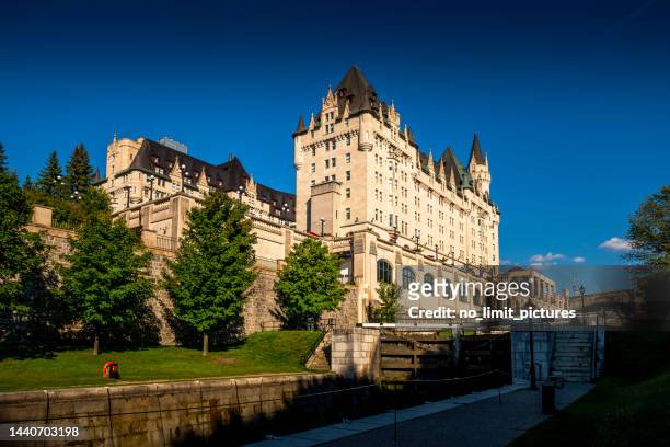 fairmont chateau laurier hotel in ottawa in canada - ottawa park stock pictures, royalty-free photos & images