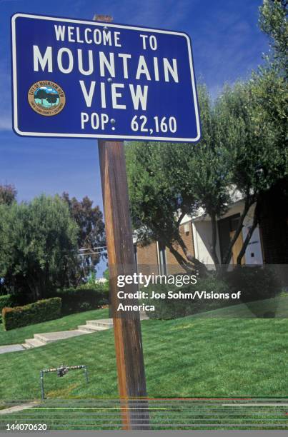 Welcome to Mountain View sign, Mountain View, Silicon Valley, California