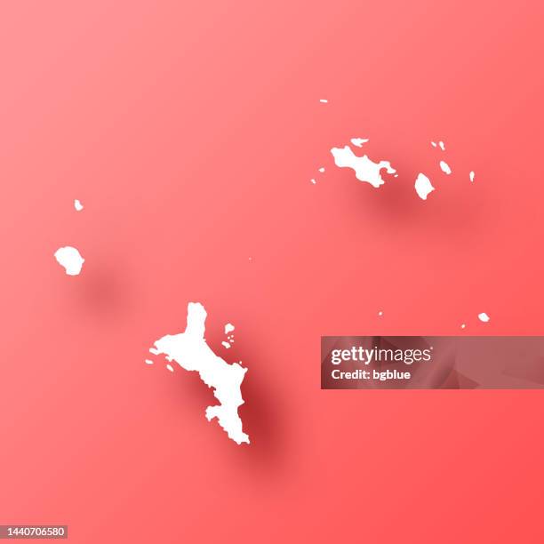 seychelles map on red background with shadow - seychelles stock illustrations