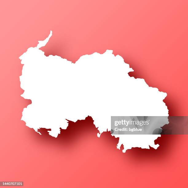 south ossetia map on red background with shadow - ossetia stock illustrations