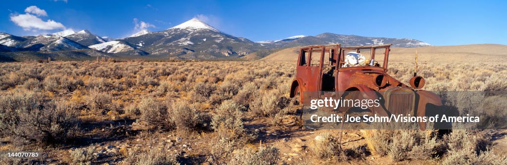 Deserted Car with Cow Skeleton, Great Basin, Nevada