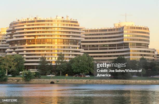 Sunset on the Potomac River and Watergate Building, Washington, DC