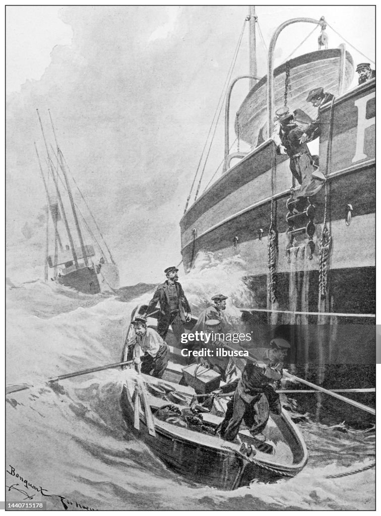 Antique image: Lightvessel or lightship "Ruytingen"