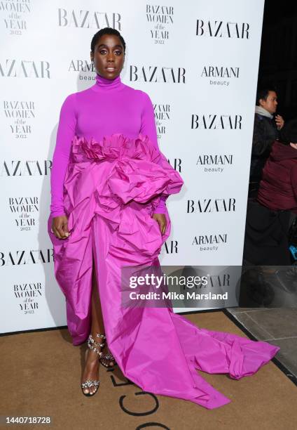 Lashana Lynch attends Harper's Bazaar Women Of The Year Awards at Claridges Hotel on November 10, 2022 in London, England.