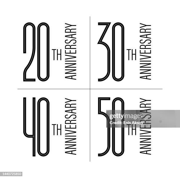 illustrazioni stock, clip art, cartoni animati e icone di tendenza di design del logo dell'anniversario - anniversary