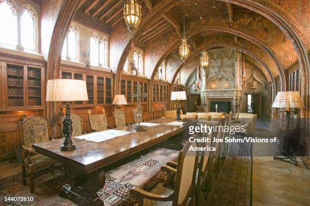 Gothic library of Hearst Castle, "America's Castle," San Simeon, Central California Coast