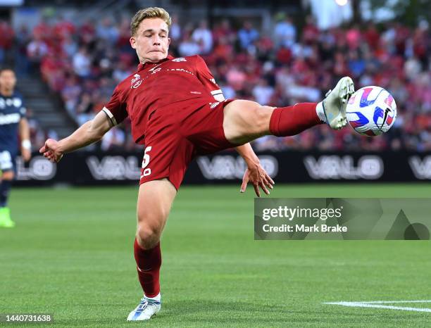 Ethan Alagich of Adelaide United during the round six A-League Men's match between Adelaide United and Melbourne Victory at Coopers Stadium, on...