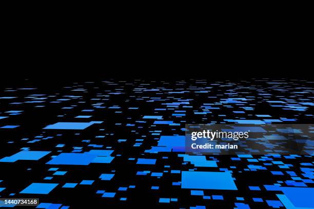 blue square abstract background - twitter template stock-fotos und bilder