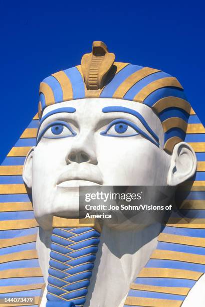 Close-up of replica of Sphinx at the Luxor Hotel, Las Vegas, NV