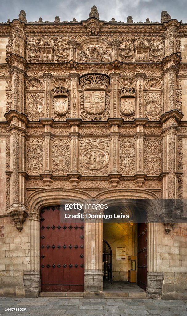 Facade of the University at Salamanca (Castile and Leon, Spain)