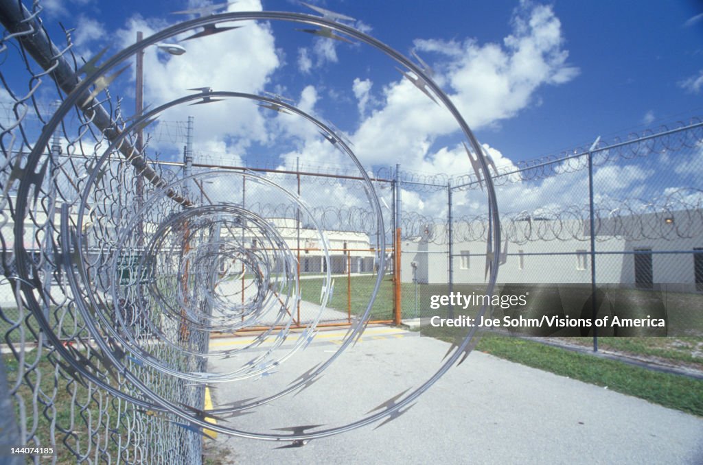 Barbed wire fence at Dade County Men's Correctional Facility, FL