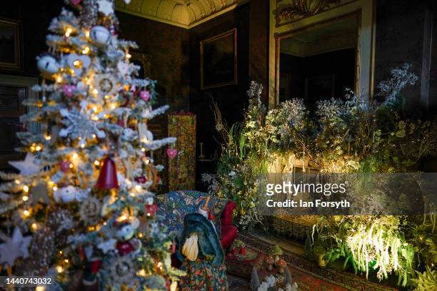 Christmas decorations go up at Castle Howard as they prepare to open the Into the Woods - A Fairytale Christmas theme this year on November 11, 2022...