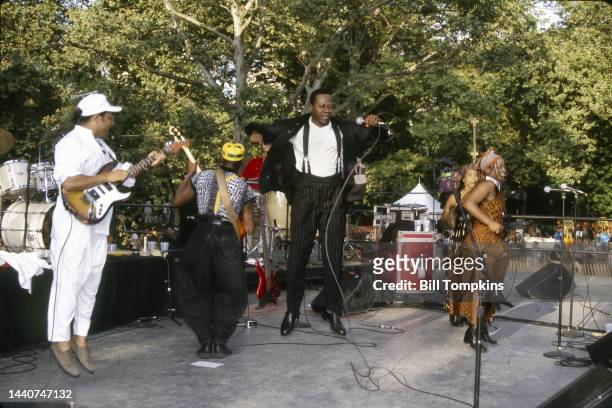 July 8: Papa Wemba performing at the Central Park Summerstage Concert Series on July 8th, 1995 in New York City.