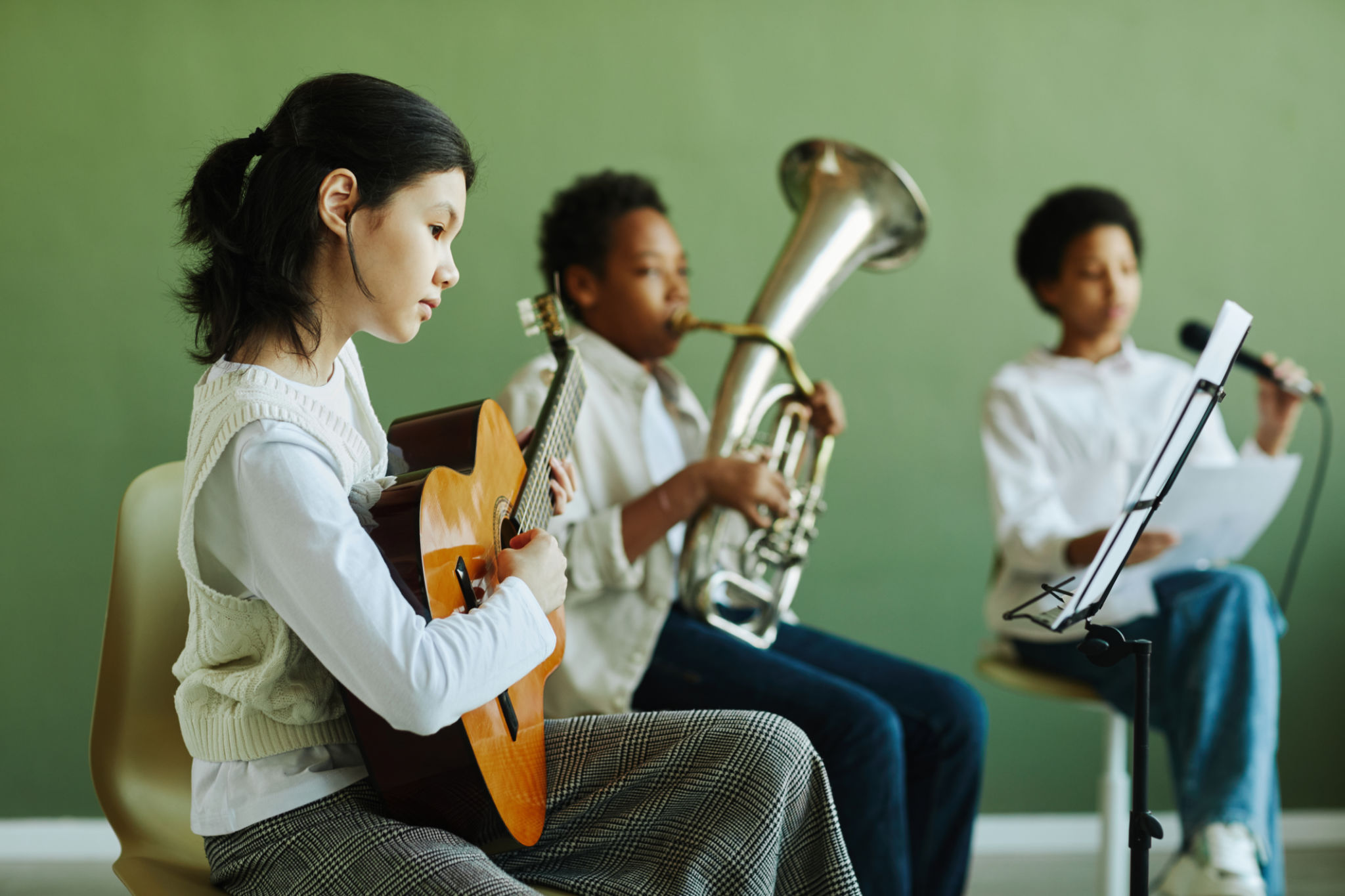 students playing instruments