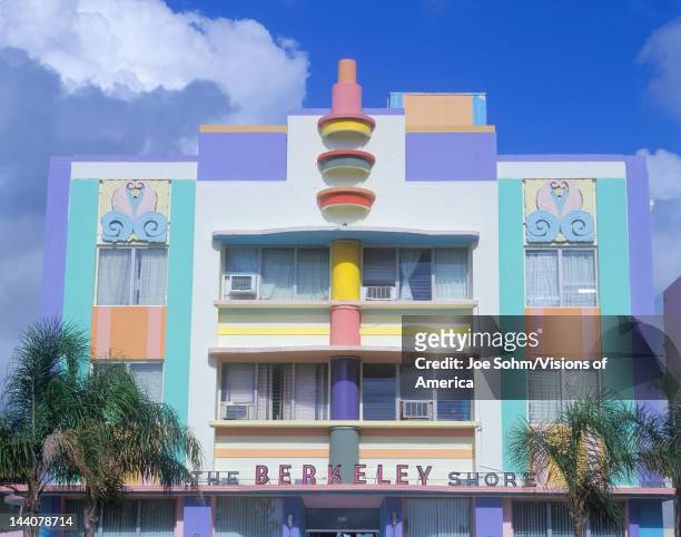 Close-up of storefront in art deco district of South Beach, Florida