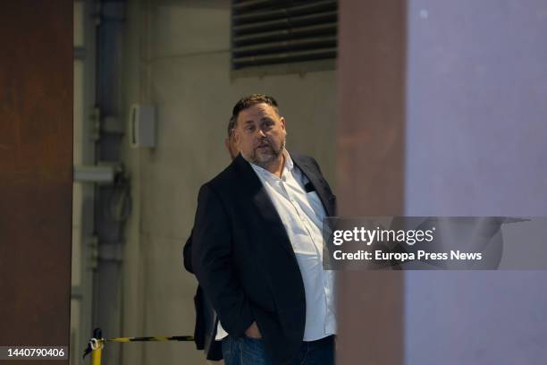 The president of ERC, Oriol Junqueras, on his arrival at the meeting of the new ERC executive, on 11 November, 2022 in Barcelona, Catalonia, Spain....