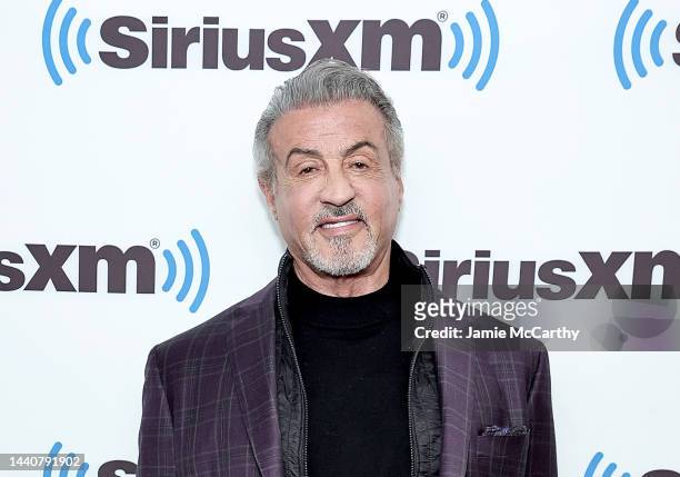 Sylvester Stallone visits SiriusXM at SiriusXM Studios on November 11, 2022 in New York City.