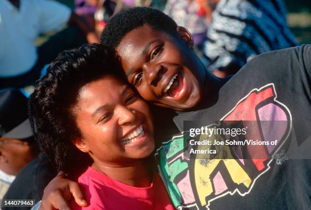 African American brother and sister at Black Family Reunion Celebration, Washington DC