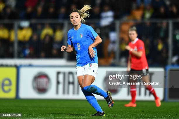 Martina Rosucci of Italy women looks on during the Women's Friendly match between Italy and Austria at Stadio Guido Teghil on November 11, 2022 in...