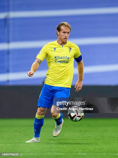 Alex Fernandez of Cadiz CF in action during the LaLiga Santander match between Real Madrid CF and Cadiz CF at Estadio Santiago Bernabeu on November...