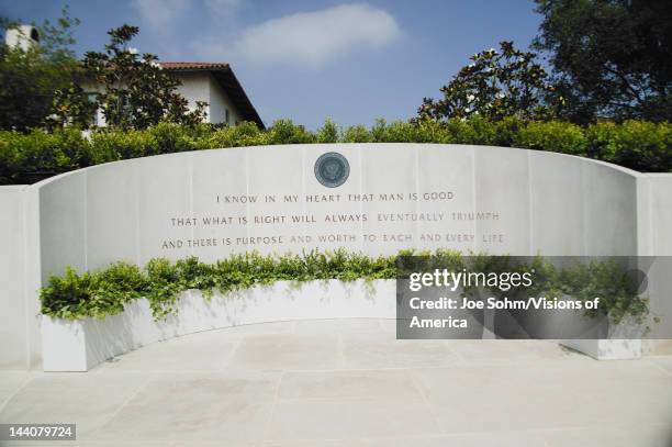 Memorial with Reagan quotation at the Ronald W, Reagan Presidential Library