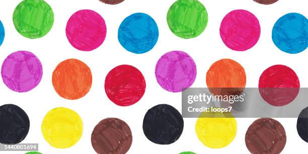 marker painted circles vector illustration seamless pattern - pixel perfect - hot pink stock illustrations