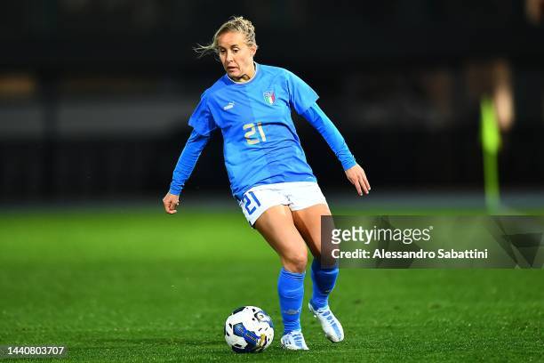 Valentina Cernoia of Italy women in action during the Women's Frienly match between Italy and Austria at Stadio Guido Teghil on November 11, 2022 in...