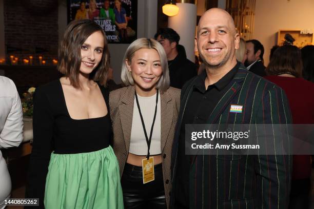 Pauline Chalamet, Juliet Liu, and Justin Noble attend HBO Max & Phenomenal Media Celebrate "Sex Lives Of College Girls" Season 2 on November 10, 2022...