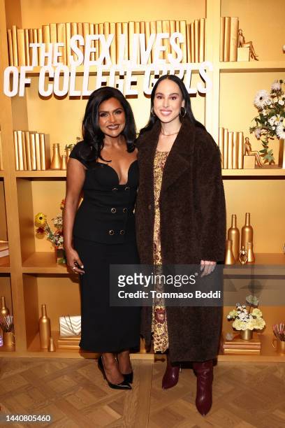 Mindy Kaling and Meena Harris attend HBO Max & Phenomenal Media Celebrate "Sex Lives Of College Girls" Season 2 on November 10, 2022 in Los Angeles,...