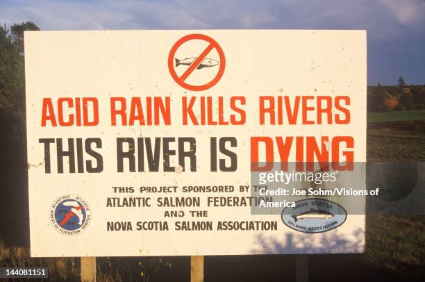 Sign warning this river is dying