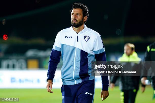 Fabio Grosso head coach of Frosinone Calcio during the Serie B match between Ascoli Calcio and Frosinone Calcio at Stadio Cino e Lillo Del Duca on...