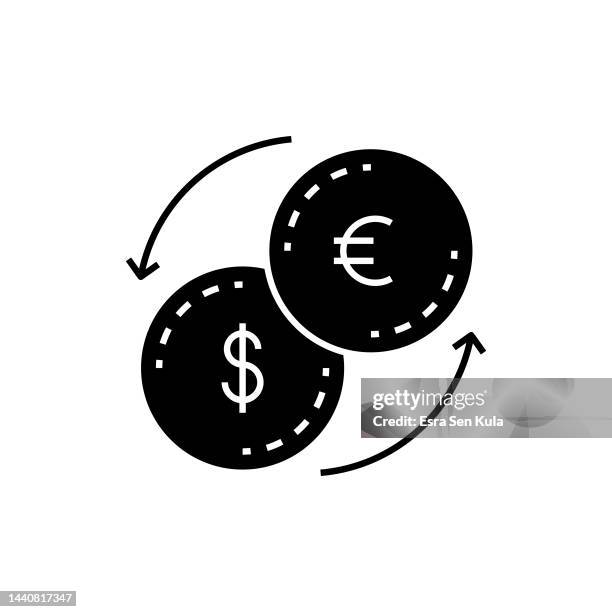 currency exchange solid flat icon. the icon is suitable for web pages, mobile apps, ui, ux, and gui design. - volatility icon stock illustrations