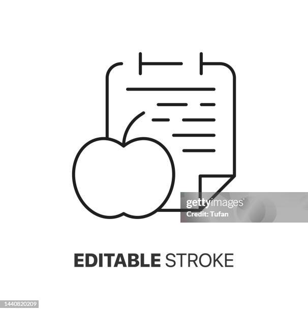 diet plan icon. diet list and healty diet vector - salmon broccoli stock illustrations