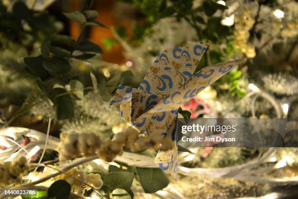 Detail of festive decorations as Waddesdon Manor launches its Christmas Fair and Winter Light trail, on November 11, 2022 in Aylesbury, England. The...