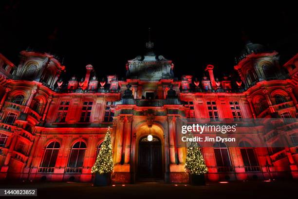 Festive light show entertains visitors as Waddesdon Manor launches its Christmas Fair and Winter Light trail, on November 11, 2022 in Aylesbury,...