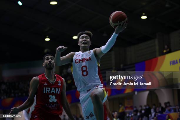 Rui Zhao of China in action during Iran v China - FIBA Basketball World Cup 2023 Asian Qualifiers on November 11, 2022 in Tehran, Iran.