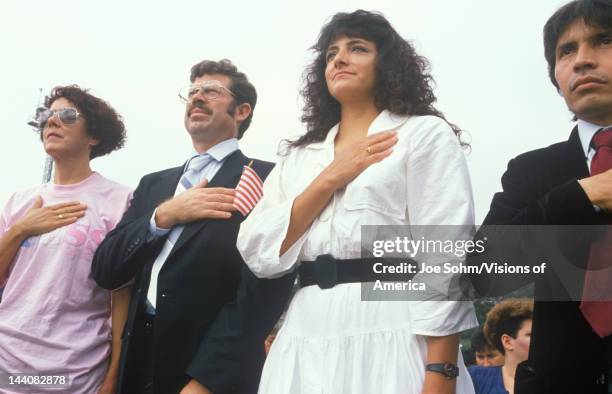 Latinos Taking Pledge of Allegiance, Los Angeles, California