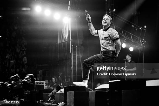 Olly Murs performs on stage during HITS Radio Live Manchester at AO Arena on November 11, 2022 in Manchester, England.