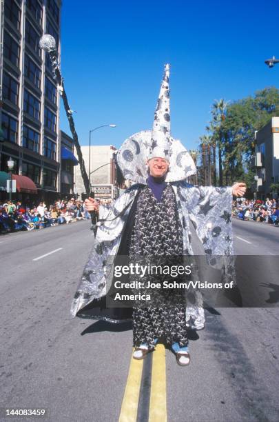 Sorcerer marching in the Doo Dah Parade, Pasadena, California