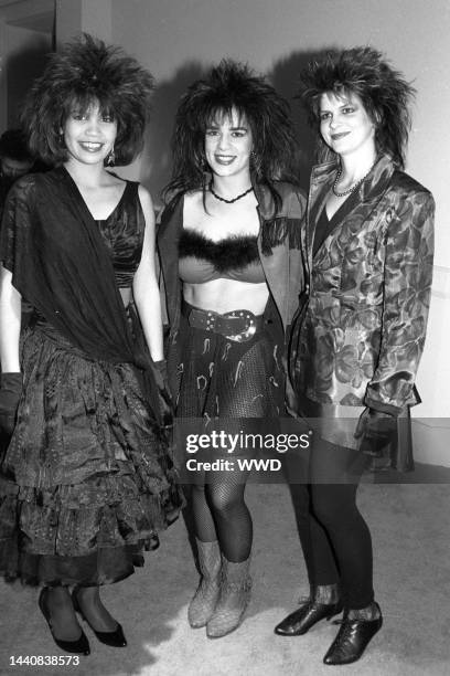 Outtake; Jeanette Jurado, Gioia Bruno and Ann Curless attending Clive Davis's occasionally annual pre-Grammy party held at the Beverly Hills Hotel on...