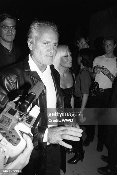 Outtake; Donatella and Gianni Versace attending their after-party for the Versus fashion show at Twilo, a new Chelsea night spot that was the former...