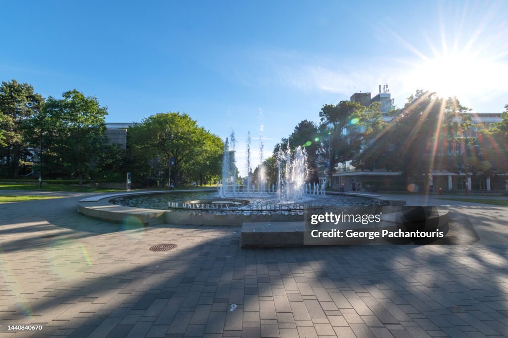 Fountain at the Martha Piper Plaza at the University of British Columbia in Vancouver, Canada