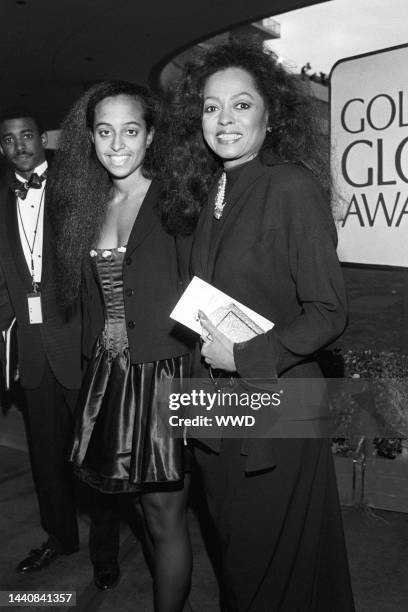 Outtake; American singer Diana Ross with her daughter Rhonda at the Golden Globe Awards at the Beverly Hilton on January 22, 1995 in Beverly Hills,...