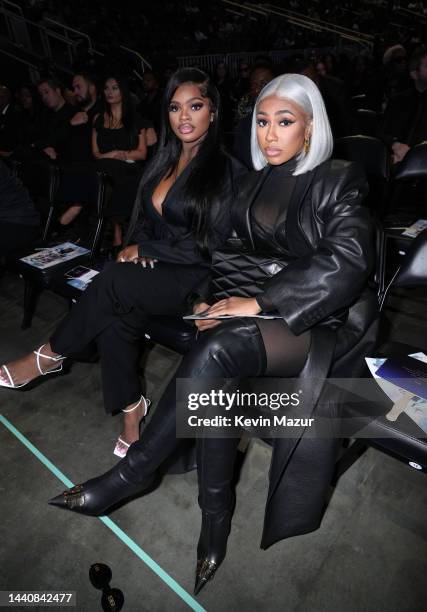 Yung Miami and JT of the City Girls attend Takeoff's Celebration of Life at State Farm Arena on November 11, 2022 in Atlanta, Georgia.