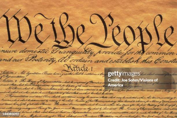 This is the Preamble to the US Constitution, It starts with the phrase We The People and shows only some of the writing from the upper left hand...