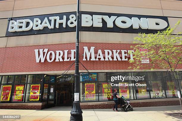 Retailers Bed Bath & Beyond and World Market lease space in the same mall on May 9, 2012 in Chicago, Illinois. Bed Bath & Beyond Inc. Said May 9,...