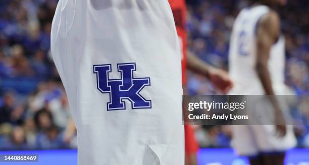 Kentucky Wildcats logo during the game against the Duquesne Dukes at Rupp Arena on November 11, 2022 in Lexington, Kentucky.