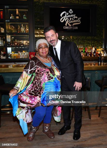 Comedian Luenell and Emmy Award-winning TV Host and Producer Jimmy Kimmel pose for a photo at Jimmy Kimmel's Comedy Club at The LINQ Promenade on...