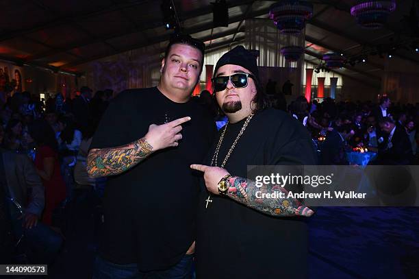 Personalities Corey Harrison and Austin “Chumlee” Russell attend the A&E Networks 2012 Upfront at Lincoln Center on May 9, 2012 in New York City.